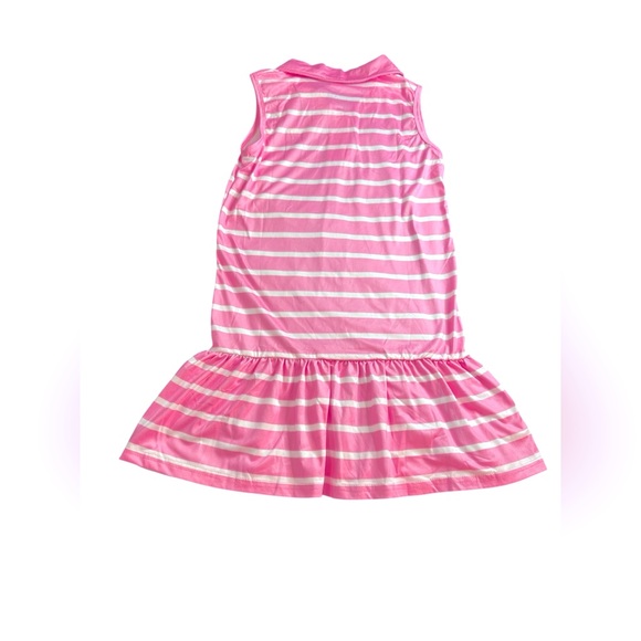 Pink and White 👧🏻🆕 Sz 6-7 Sleeveless Polo Collar Casual Dress - Picture 3 of 4
